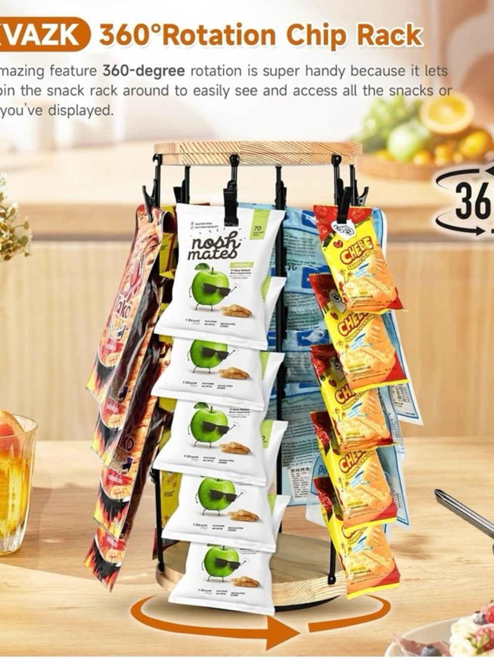 Rotating Display Stand with Clips - Picture 6 of 7